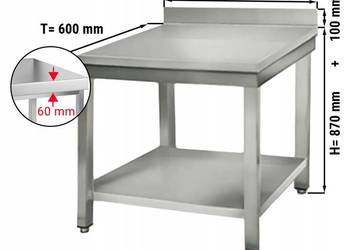 Stół roboczy ECO - 80 x 60 cm - z półką dolną i rantem
