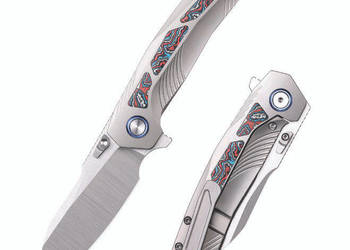 Nóż składany Remette Kestrel Gray Titanium/Multicolored Carbon Fiber, Sati…