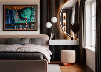 Lustro SELENE LED - półokrągłe piaskowane z podświetleniem