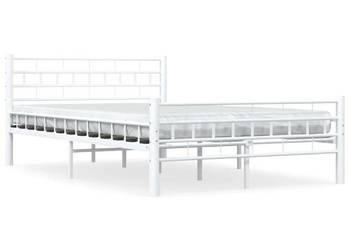 vidaXL Rama łóżka, biała, metalowa(SKU:285298)