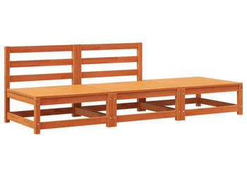 Sofa ogrodowa bez podłokietników z podnóżkiem woskowy brąz WM-837967