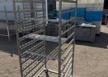 Wózek wędzarniczy ze stali nierdzewnej – 12 półek + 20 kijów aluminiowych