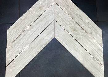 Płytki JODŁA FRANCUSKA szara drewnopodobna CHEVRON 64x9