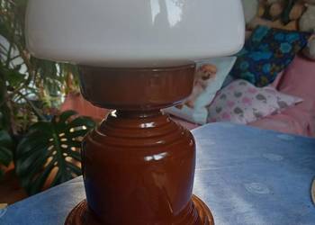 Lampa stołowa PRL ceramika sygnowana wyciskiem