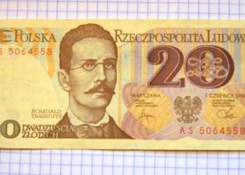 BANKNOT - 20 ZŁOTYCH 1982 ROK ( SERIA : AS 5064558 )