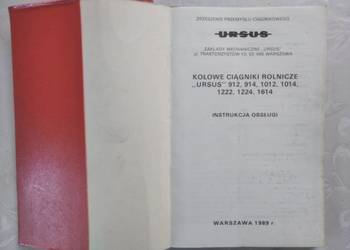 Instrukcja obsługi ciągnik Ursus 912, 914, 1012, 1014, 1222, 1224, 1614