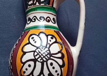 Ręcznie malowany dzbanek, ceramika ludowa Korond - Transylwania. Poł. XXw.