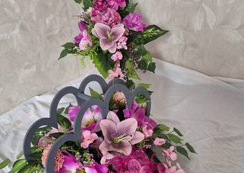 Dekoracja nagrobna stroik kompozycja na cmentarz. Komplet