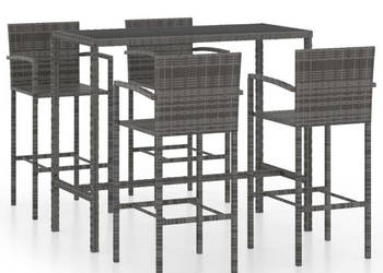 5-cz. zestaw mebli barowych do ogrodu rattan PE szary WM-3064844