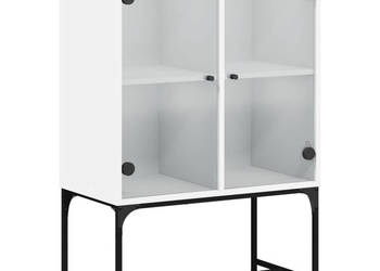 Szafka ze szklanymi drzwiami biała 69x37x100 cm WM-836546