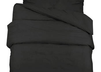 Zestaw pościeli czarny 220x240 cm lekka mikrofibra WM-135971