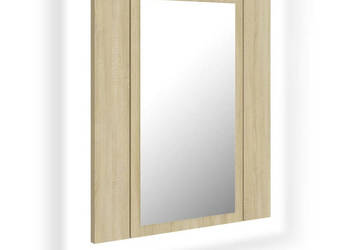 Szafka łazienkowa z lustrem i LED dąb sonoma 40x12x45 akryl WM-804951