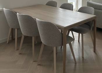 Zestaw 6 krzeseł tapicerowanych dębowych