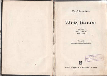 (02622) ZŁOTY FARAON (GROBY, AWANTURNICY, BADACZE) – KAROL B