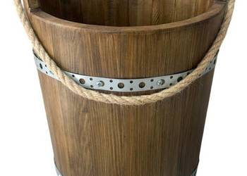 Wiaderko drewniane do studni ozdobne Wiadro Dekoracyjne Drewno Kolory 9,8 L