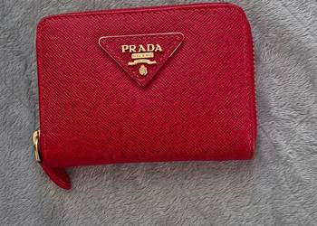 Uroczy PRADA Skórzany Portfel z logo