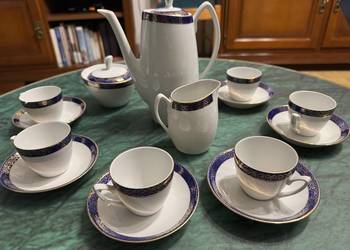 Chodzież antyk porcelanowy serwis kawowy komplet na 6 osób lata 60 te