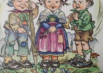 Kafel ceramiczny. Sygnowany. Sweden. Dziecinna orkiestra. Kafel ceramiczny. Sygnowany. Sweden. Dziecinna orkiestra.