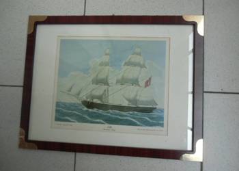 Ricina Żaglowca " ELBE" z 1865 r w profesionalnej oprawie