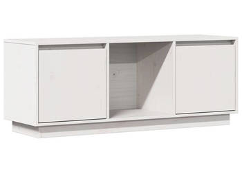 Szafka pod telewizor biała 1105x35x44 cm lite drewno sosnowe WM-814340