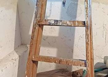 drabina drewniana rozstawna 6 szczeblowa