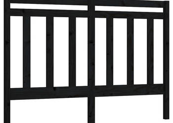 Wezgłowie łóżka czarne 126x4x100 cm lite drewno sosnowe WM-817784