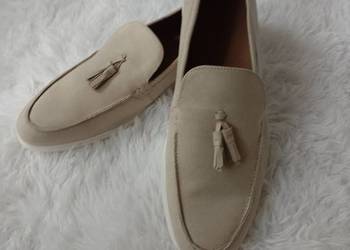 (45/11) SEQWL/ Szare mokasyny loafersy z Londynu, NOWE