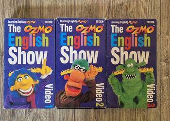 kaseta video VHS nauka j. angielskiego BBC "The Ozmo English Show" 3 kasety