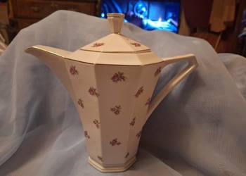 Duży dzbanek Victoria Czechoslovakia Art Deco biel róże Duży dzbanek Victoria Czechoslovakia Art Deco biel róże