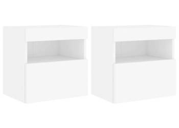 Ścienne szafki TV z LED 2 szt. białe 40x30x40 cm WM-837170