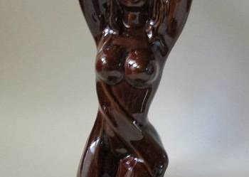Wazon - figurka kobiety- ceramiczny, szkliwiony/ wazon/ kamionka/ dekoracja