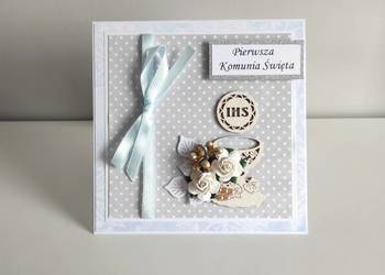 Kartka na Komunię Świętą ręcznie robiona handmade
