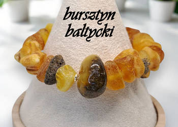Bransoletka z bursztynu, BURSZTYN bałtycki bryłki, krążek polerowany #339 Bransoletka z bursztynu, BURSZTYN bałtycki bryłki, krążek polerowany #339