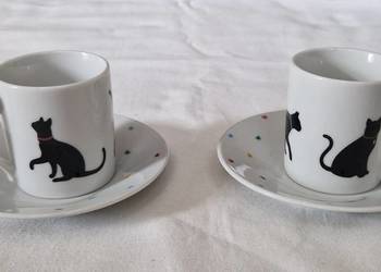 2 filiżanki do espresso+podstawki – zestaw dla “kociarza” - I love my cat
