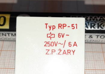 Przekaźnik RP-51 6V 250V/6A ZP ŻARY (A40 1-7)