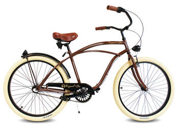 Rower miejski beach Cruiser 26 / 28 męski COFFEE RoyalBi