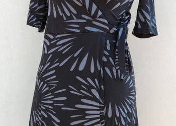 Czarna wiskozowa sukienka z paskiem H&M r. M