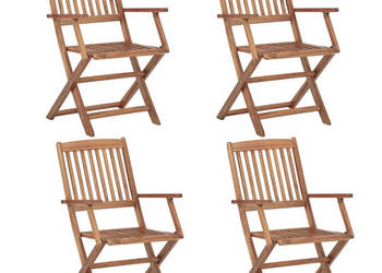 Składane krzesła ogrodowe 4 szt. lite drewno akacjowe WM-313602