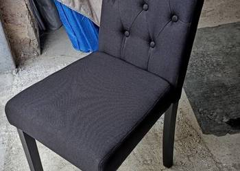 Zestaw 4 krzeseł pikowanych czarnych