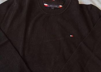 Sweter bawełniany Tommy Hilfiger regular fit - czarny L promocja