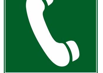 Naklejka znak informacyjny TELEFON AWARYJNY GI006