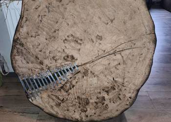Blat bukowy opalany na krawędzi na stolik,ozdoba śr.90cm gr.14cm 2szt.