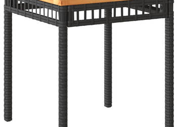 Stolik ogrodowy czarny 38x38x42 cm polirattan i akacja WM-365864