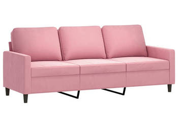 Sofa 3-osobowa różowa 180 cm obita aksamitem WM-359212