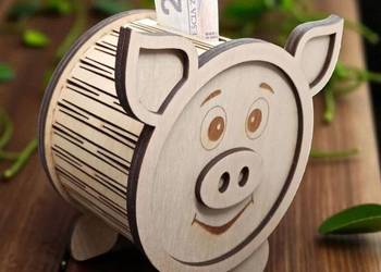 Drewniana Świnka Skarbonka Dla Dzieci