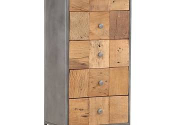 vidaXL Komoda, 45x30x100 cm, lite drewno z odzysku(SKU:286529)