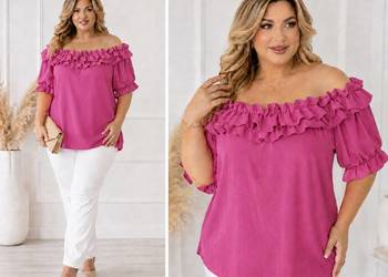 Bluzka Damska HISZPANKA oversize UNI falbanka -120cm biust