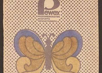 Torebka Pewex motyl papierowa torebka z papieru 22,5x16,5 cm PRL vintage