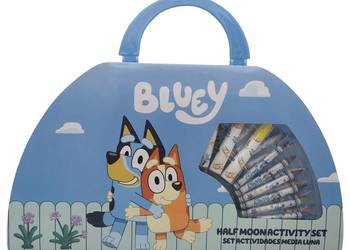 Kredki Farbki Flamastry Bluey Blu Zestaw Plastyczny Walizka 52el.