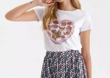 biały t-shirt z nadrukiem Top Secret